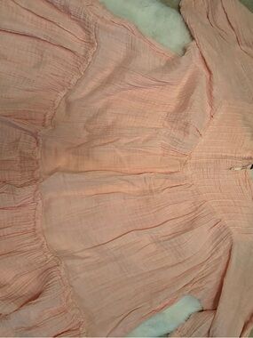 Free People Peach Pink Long Sleeve Peasant Top